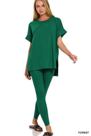 Comfort days short sleeve set in forest Green