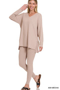 Comfort days Long sleeve set in ash mocha