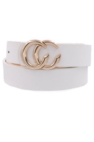 CC Thin Belt In White
