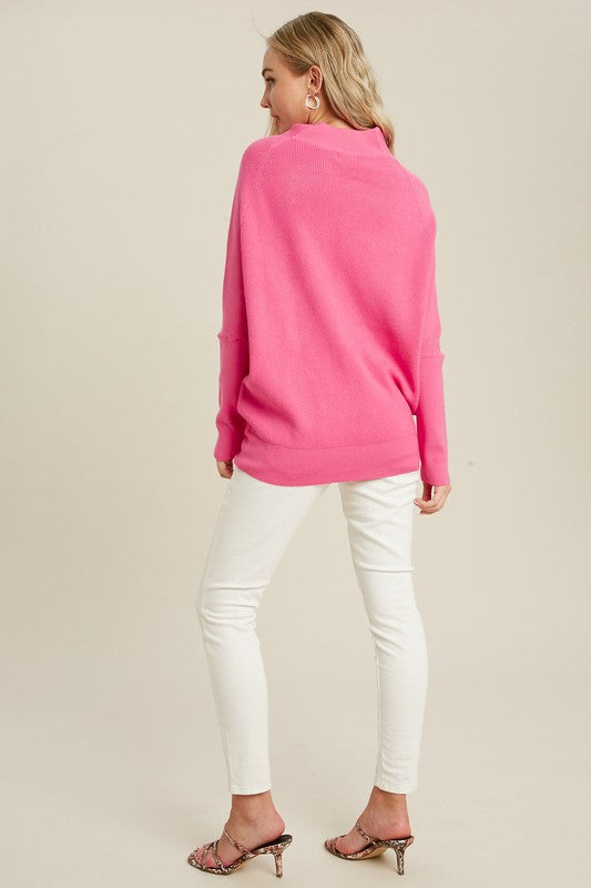 The Slouchy Sweater In Hot Pink