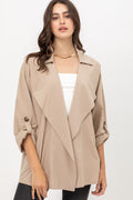 Khaki Draped Lapel Jacket