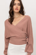 Mauve On Over Wrap Pullover RESTOCK PREORDER ETA 10/22