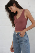Marissa Ribbed UV Neck Cropped Tank