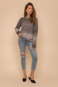 Gray Ombre Back Slit Sweater