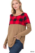 Holiday Plaid long sleeve in mocha