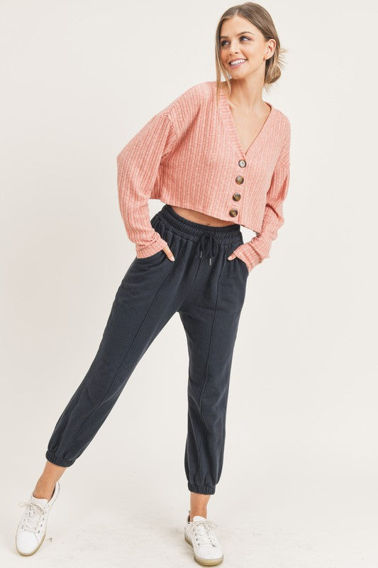 Coral Cropped Cardi