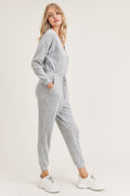 I woke Up like this ribbed gray jumpsuit