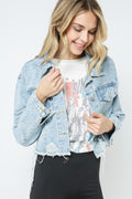 Sonny Distressed Washed-out Denim Jacket