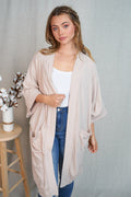 Modal Ribbed Cardigan In Oat