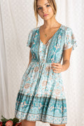Pretty In Aqua Boho Dress