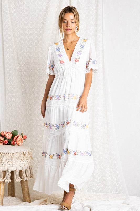 Simply Spotted Floral Embroidered Dress