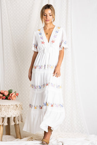 Simply Spotted Floral Embroidered Dress
