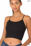 Ribbed Cami Tank In Black
