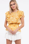 Mustard Empire Waist Floral Top