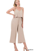 Ribbed Flowy Jumpsuit Tan