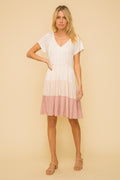 Ivory Mauve Babydoll Dress