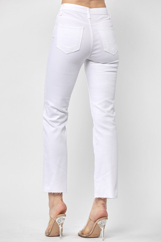 White Mid Rise Jeans