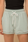 Mint Pin Strip Shorts