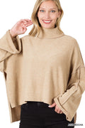 One More Time Cropped Sweater In Ash Mocha