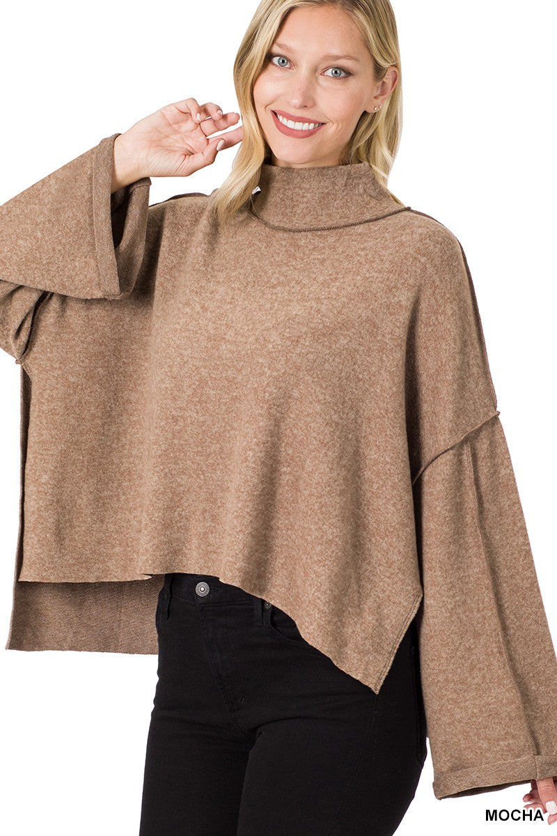 One More Time Cropped Sweater In Mocha