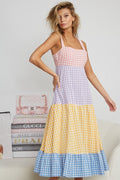 Lemon Southern Bell Color Block Dress