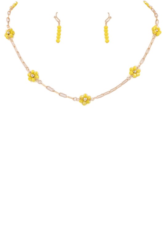 Yellow Daisy Necklace and earrings PREORDER ETA 2/24