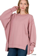 Where is the love oversized raw hem sweatshirt