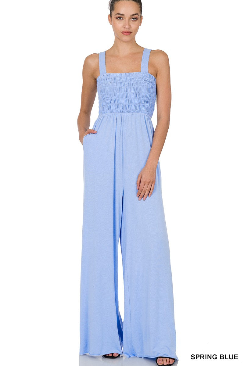 Taking Chances Today Jumpsuit in Spring Blue