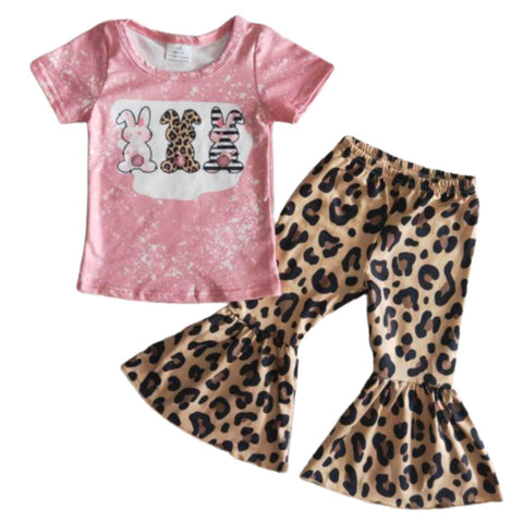 Bunnies and Leopard Bell Bottom Outfit [PREORDER]