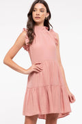 Sweet Caroline Back Tie Dress In Blush