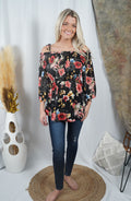 Blooming Black Floral Top
