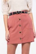 The Sienna  Rae Pinstiped Button Down Skirt