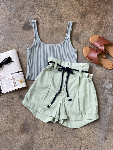 Every Day High Waisted Mint Shorts