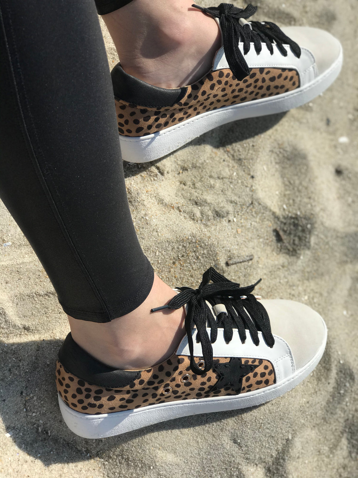 Faux Suede Cheetah Sneakers