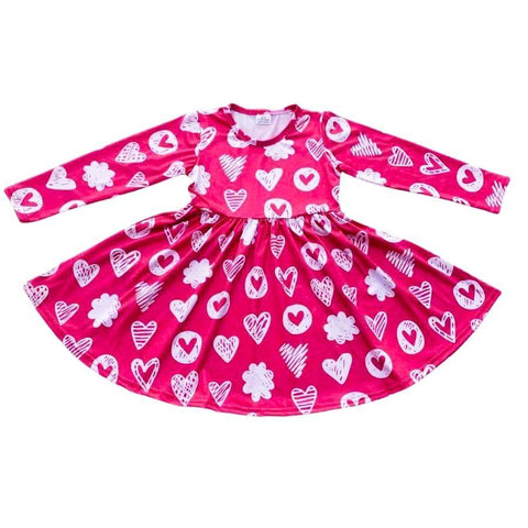 Valentine's Collection - Pink Doodle Hearts Dress