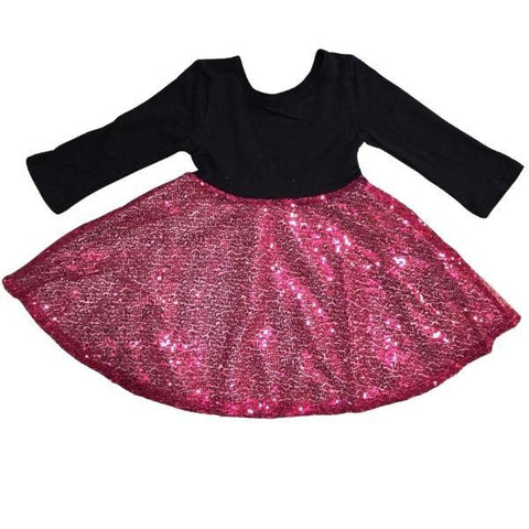 Black Dress with Pink Sequin Skirt