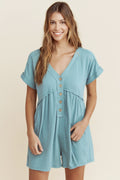 Summer Days Casual Romper in Aqua