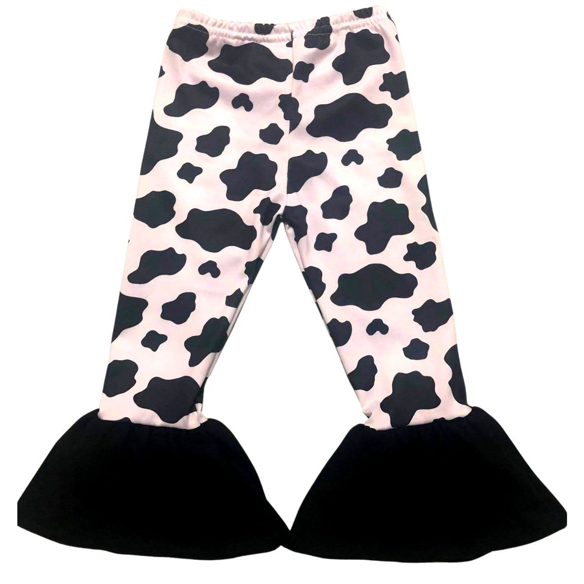 Black & White Cowhide Bell Bottom Pants