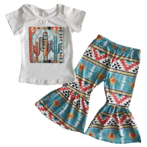 Cactus/Aztec Print Bell Bottoms Outfit [PREORDER]