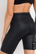 Faux Leather Biker Shorts