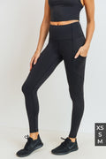 Solid and Slanted HighWaist Leggings in Black