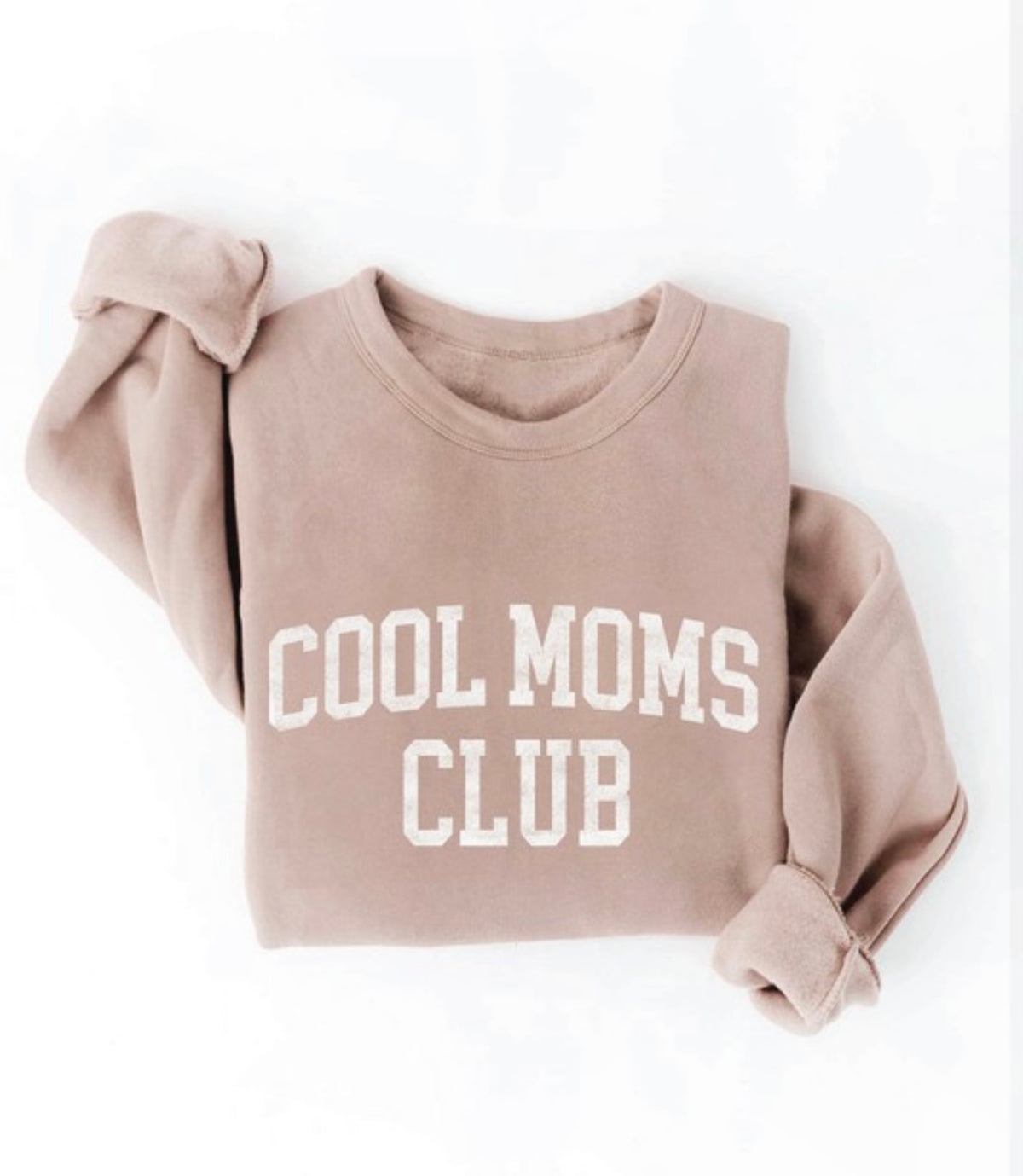 Cool moms sweatshirt in tan