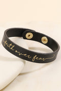 Black Faith Over Fear Bracelet