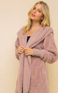 Willow Faux Fur Coat in Mauve