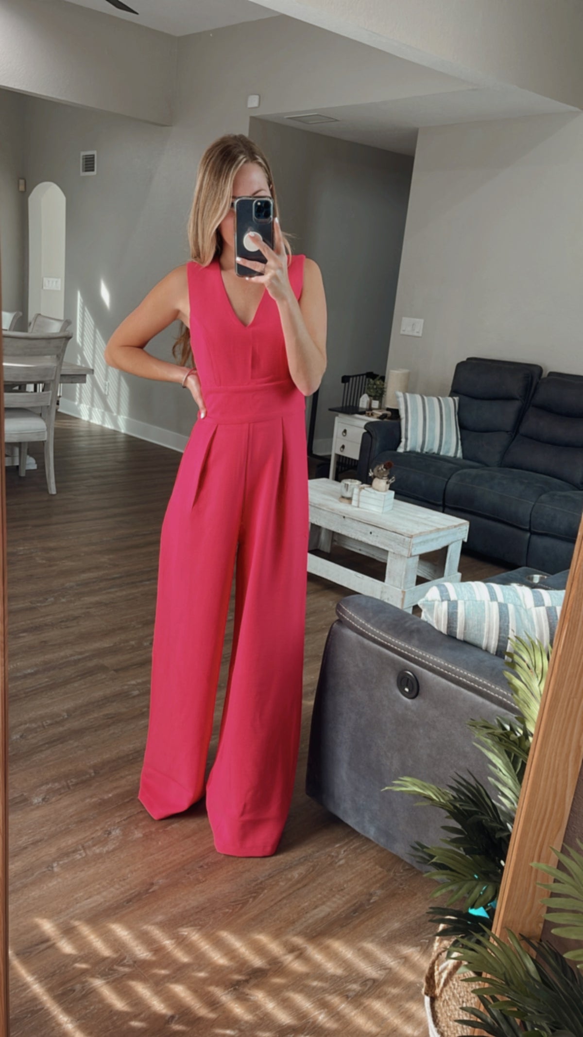 Fuchsia Wide leg Jumpsuit