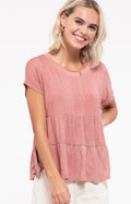 Dusty Rose Tiered Top