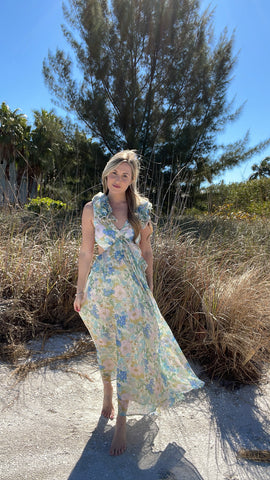 Forever Floral Maxi Ruffle Dress