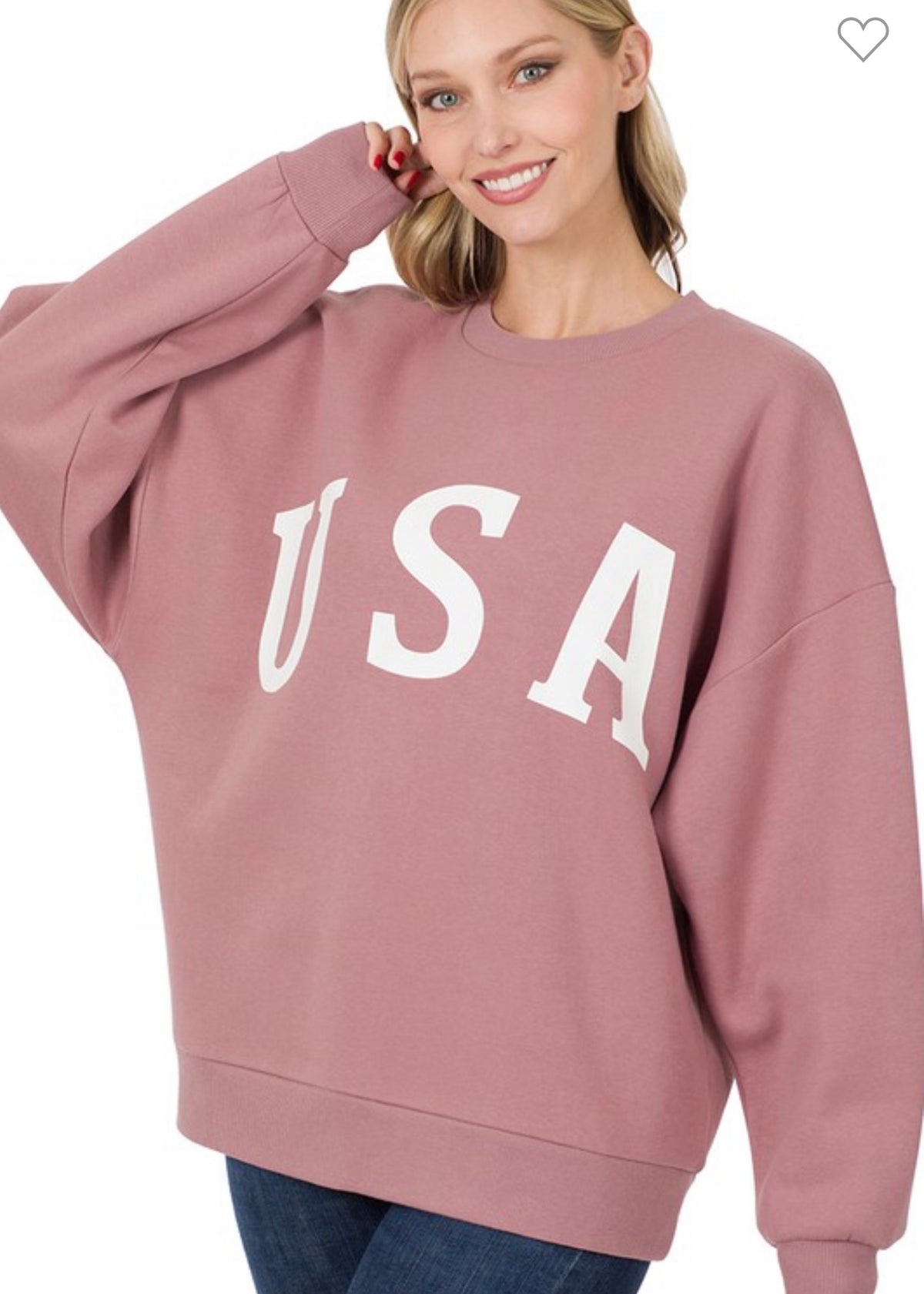 USA Sweatshirt in Mauve
