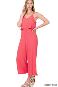 Ribbed Flowy Jumpsuit in Desert Rose