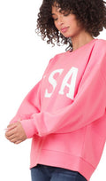 USA Sweatshirt in Hot Pink